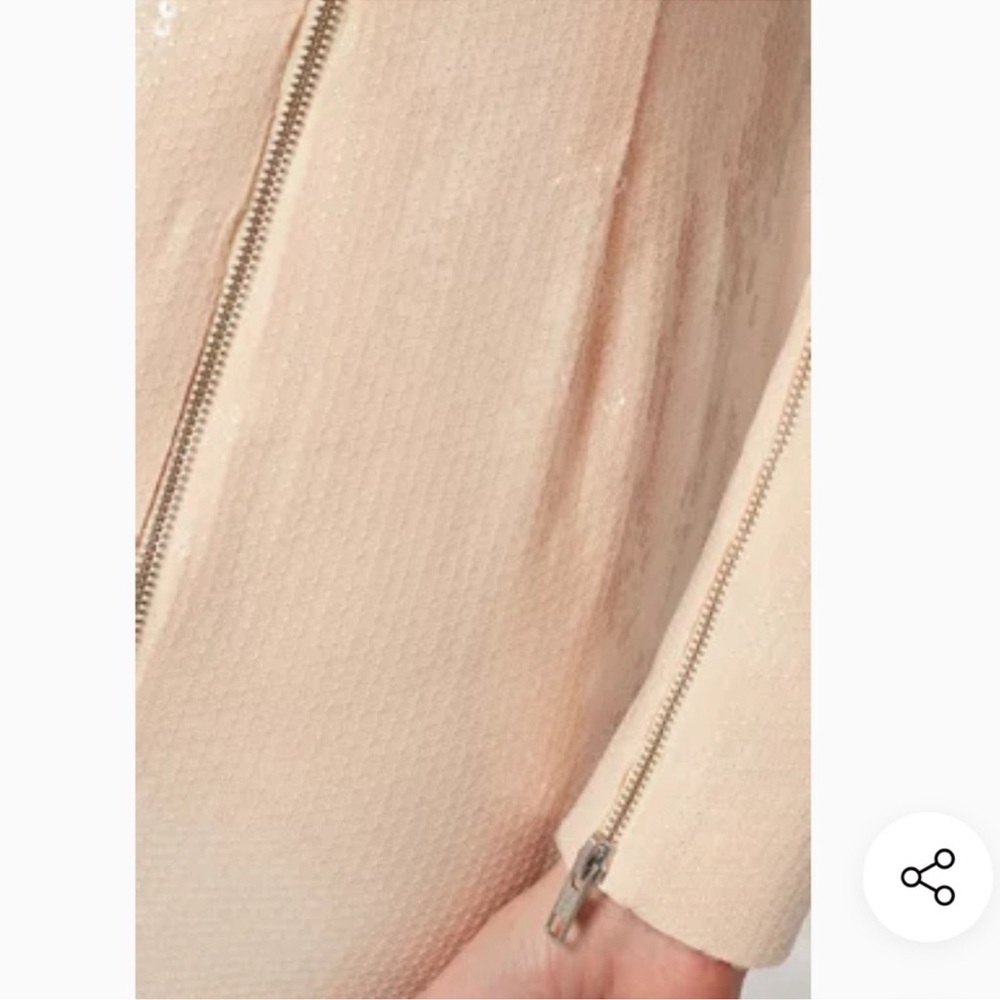 NWT Alex Perry nude sequin long sleeve midi cocktail dress US 6 $2750 Retail - Picture 4 of 13
